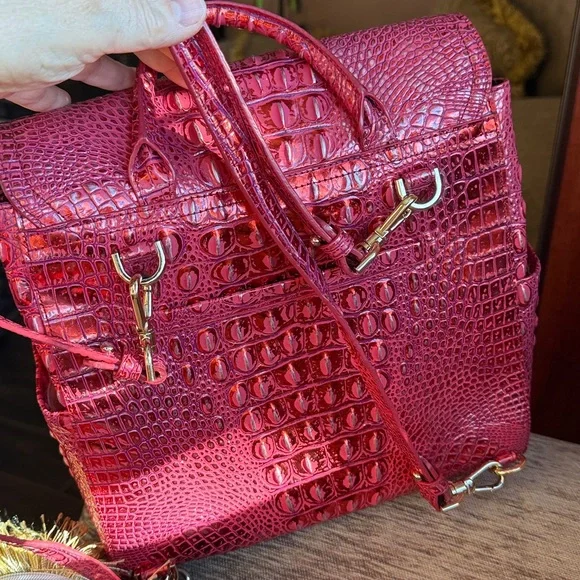 NWOT BRAHMIN LIZ BACKPACK in red dragon - Picture 6 of 11